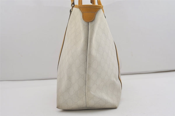Authentic GUCCI Vintage Shoulder Tote Bag GG PVC Leather 197954 White 8511I