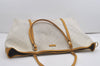 Authentic GUCCI Vintage Shoulder Tote Bag GG PVC Leather 197954 White 8511I