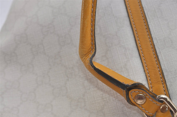 Authentic GUCCI Vintage Shoulder Tote Bag GG PVC Leather 197954 White 8511I