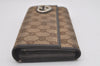 Authentic GUCCI Lovely Heart Long Wallet Purse GG Canvas Leather Brown 8512I