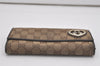 Authentic GUCCI Lovely Heart Long Wallet Purse GG Canvas Leather Brown 8512I