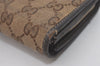 Authentic GUCCI Lovely Heart Long Wallet Purse GG Canvas Leather Brown 8512I