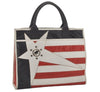 Authentic HUNTING WORLD Stars And Stripes Tote Bag PVC Leather Navy 8513I