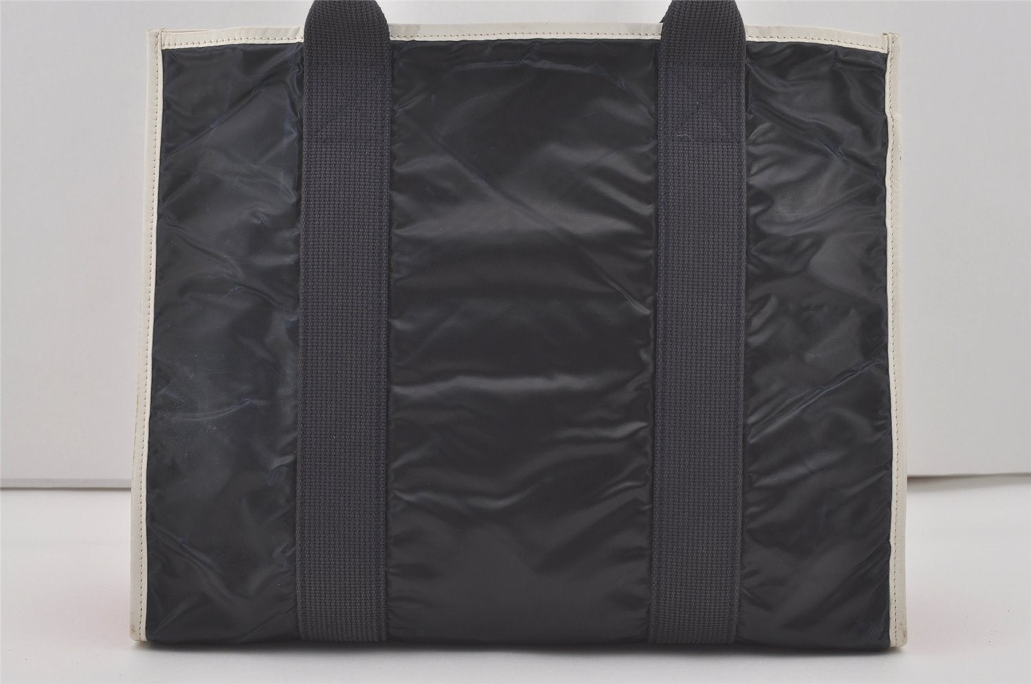 Authentic HUNTING WORLD Stars And Stripes Tote Bag PVC Leather Navy 8513I