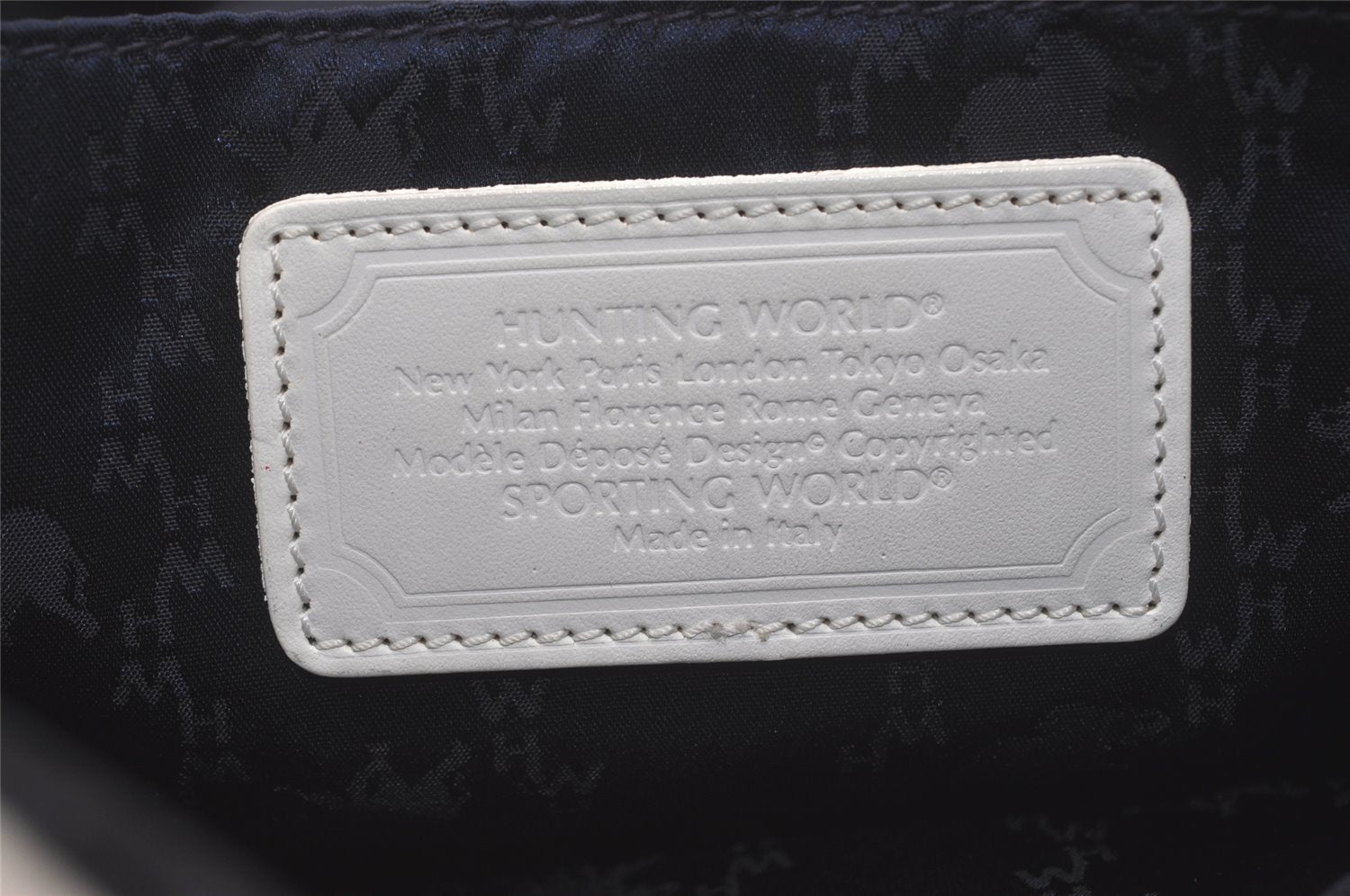 Authentic HUNTING WORLD Stars And Stripes Tote Bag PVC Leather Navy 8513I