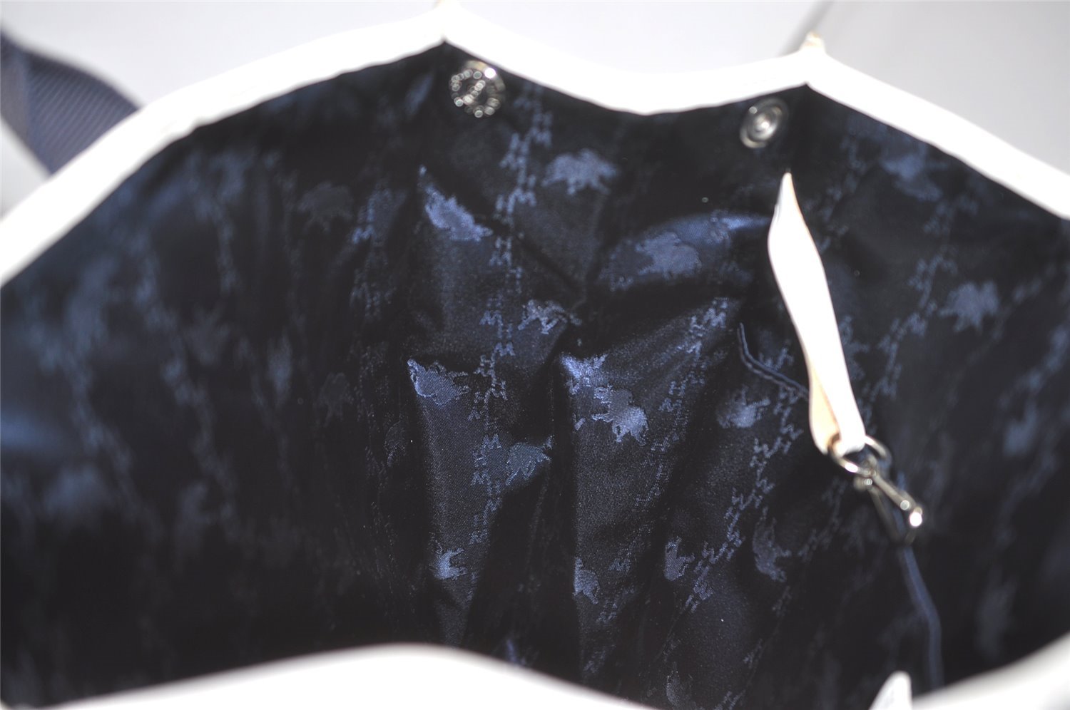 Authentic HUNTING WORLD Stars And Stripes Tote Bag PVC Leather Navy 8513I