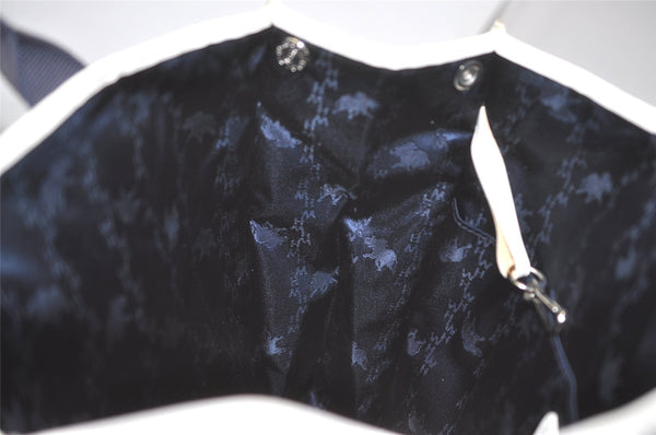 Authentic HUNTING WORLD Stars And Stripes Tote Bag PVC Leather Navy 8513I