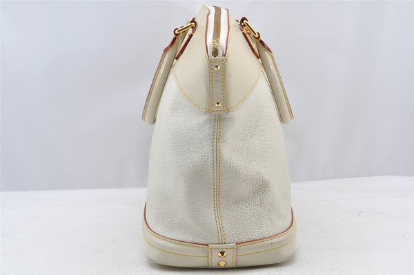 Authentic Louis Vuitton Suhali Lockit MM Hand Bag White M91874 LV 8514I