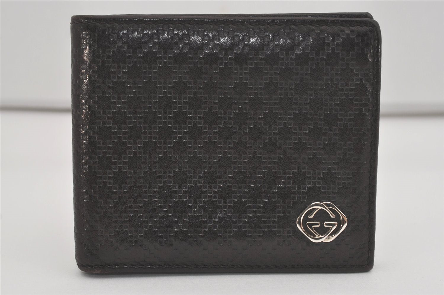 Authentic GUCCI Diamante Vintage Bifold Wallet Purse Leather 233146 Brown 8515I