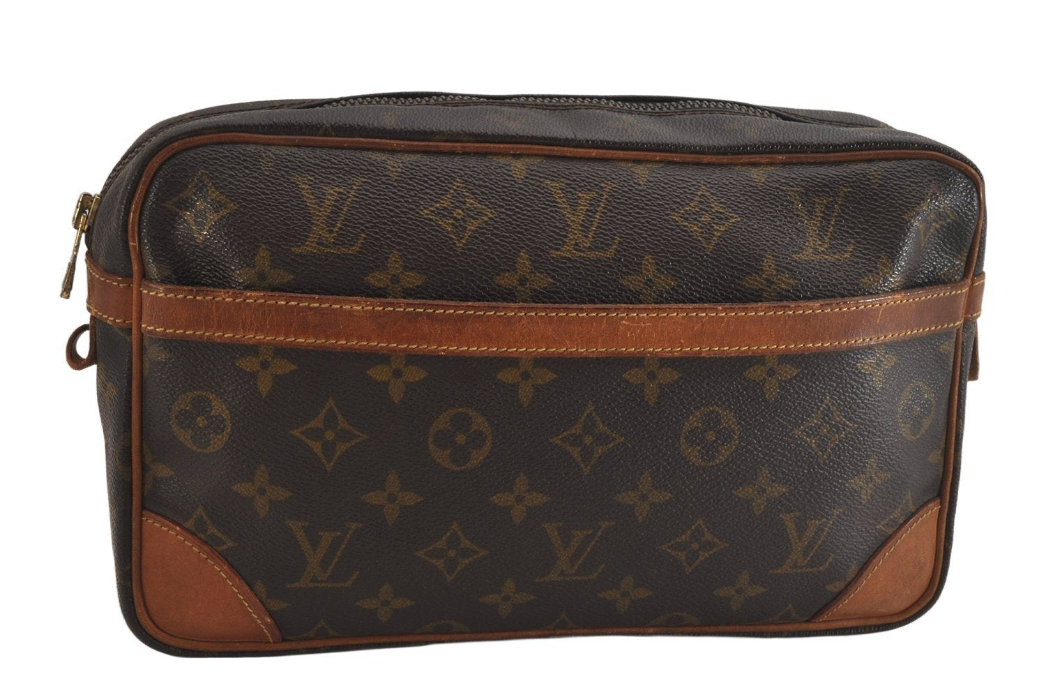Authentic Louis Vuitton Monogram Compiegne 28 Clutch Hand Bag M51845 LV 8516M