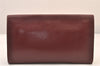 Authentic Cartier Must de Cartier Clutch Hand Bag Leather Bordeaux Red 8517M