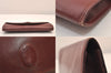 Authentic Cartier Must de Cartier Clutch Hand Bag Leather Bordeaux Red 8517M