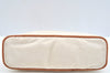 Authentic HERMES Bolide 25 Pouch Cosmetic Canvas Cotton Leather White 8518G