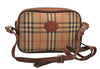 Authentic Burberrys Nova Check Shoulder Cross Bag Canvas Leather Beige 8518M