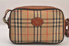 Authentic Burberrys Nova Check Shoulder Cross Bag Canvas Leather Beige 8518M