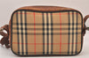 Authentic Burberrys Nova Check Shoulder Cross Bag Canvas Leather Beige 8518M