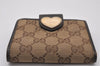 Authentic GUCCI Heart Bifold Wallet Purse GG Canvas Leather 203548 Brown 8519I