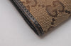 Authentic GUCCI Heart Bifold Wallet Purse GG Canvas Leather 203548 Brown 8519I