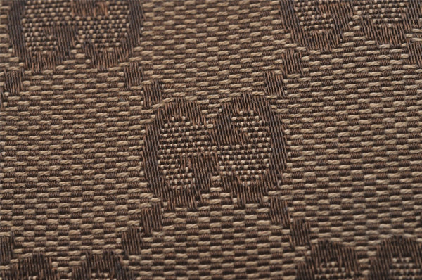 Authentic GUCCI Heart Bifold Wallet Purse GG Canvas Leather 203548 Brown 8519I