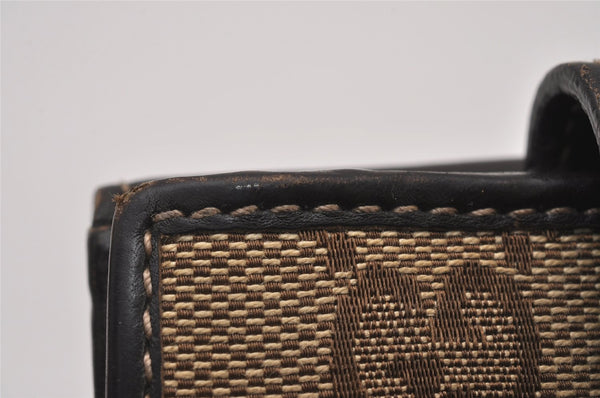 Authentic GUCCI Heart Bifold Wallet Purse GG Canvas Leather 203548 Brown 8519I