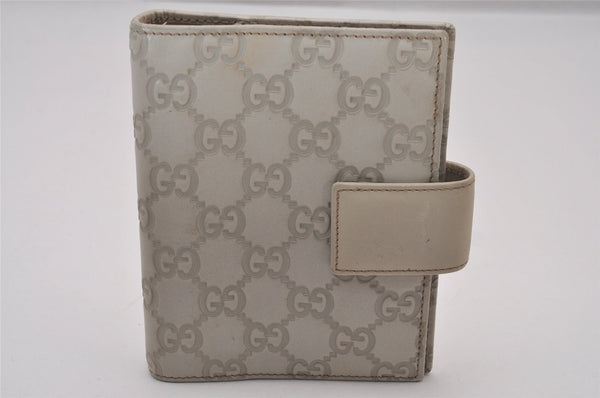 Authentic GUCCI Guccissima Vintage Notebook Cover GG Leather 115240 White 8520I