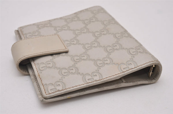 Authentic GUCCI Guccissima Vintage Notebook Cover GG Leather 115240 White 8520I
