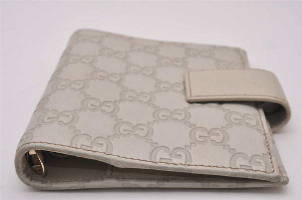 Authentic GUCCI Guccissima Vintage Notebook Cover GG Leather 115240 White 8520I