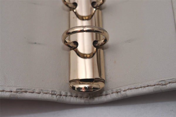 Authentic GUCCI Guccissima Vintage Notebook Cover GG Leather 115240 White 8520I