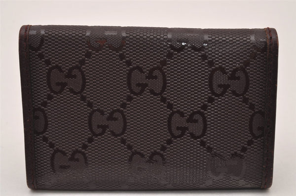 Authentic GUCCI GG Imprime 6 Hooks Key Case GG PVC Leather 212111 Brown 8521I
