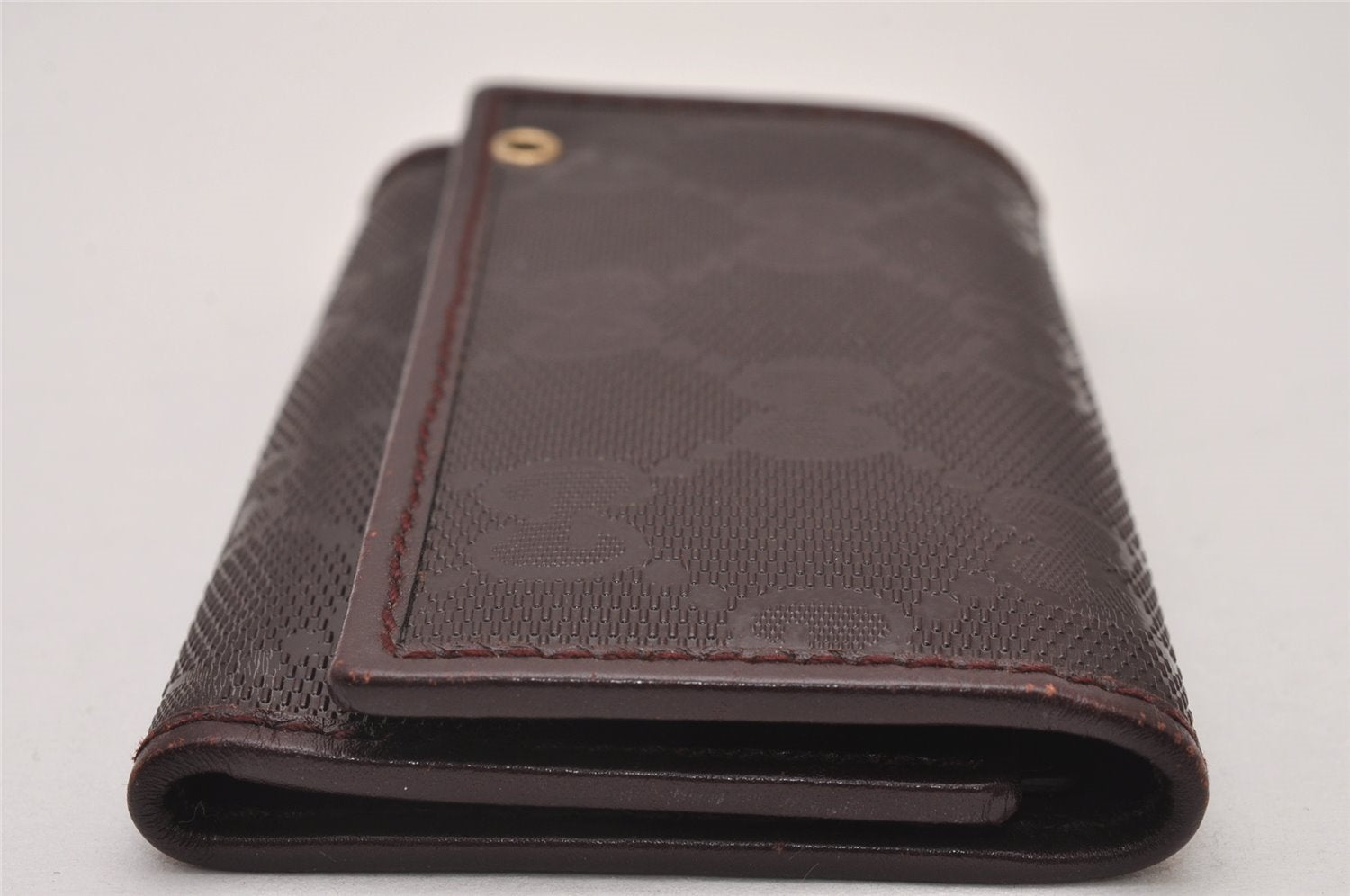 Authentic GUCCI GG Imprime 6 Hooks Key Case GG PVC Leather 212111 Brown 8521I