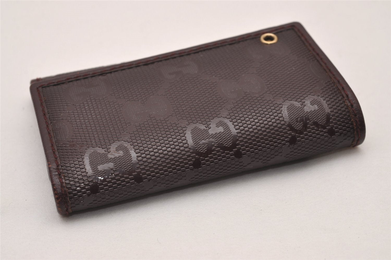 Authentic GUCCI GG Imprime 6 Hooks Key Case GG PVC Leather 212111 Brown 8521I