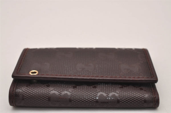 Authentic GUCCI GG Imprime 6 Hooks Key Case GG PVC Leather 212111 Brown 8521I