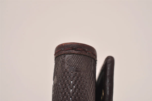 Authentic GUCCI GG Imprime 6 Hooks Key Case GG PVC Leather 212111 Brown 8521I