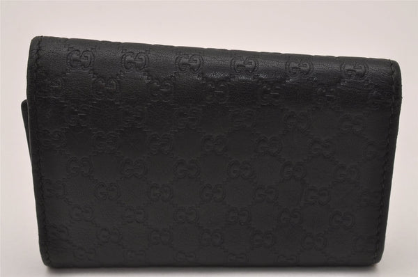 Authentic GUCCI Micro Guccissima GG Leather 6 Hooks Key Case 278633 Black 8522I