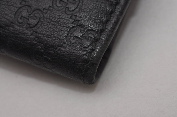 Authentic GUCCI Micro Guccissima GG Leather 6 Hooks Key Case 278633 Black 8522I
