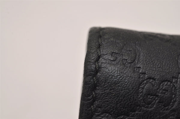 Authentic GUCCI Micro Guccissima GG Leather 6 Hooks Key Case 278633 Black 8522I