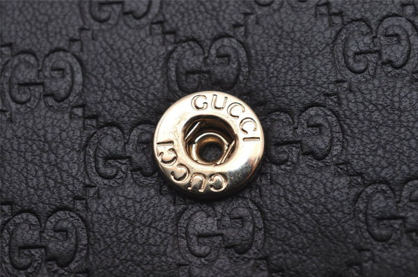 Authentic GUCCI Micro Guccissima GG Leather 6 Hooks Key Case 278633 Black 8522I