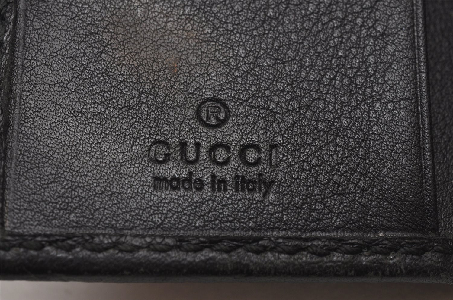 Authentic GUCCI Micro Guccissima GG Leather 6 Hooks Key Case 278633 Black 8522I