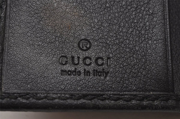 Authentic GUCCI Micro Guccissima GG Leather 6 Hooks Key Case 278633 Black 8522I