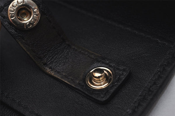 Authentic GUCCI Micro Guccissima GG Leather 6 Hooks Key Case 278633 Black 8522I