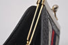 Authentic GUCCI Sherry Line Coin Purse Case GG PVC Leather Navy Blue 8523I