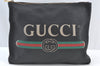 Authentic GUCCI Portfolio Clutch Hand Bag Purse Leather 500981 Black 8524H