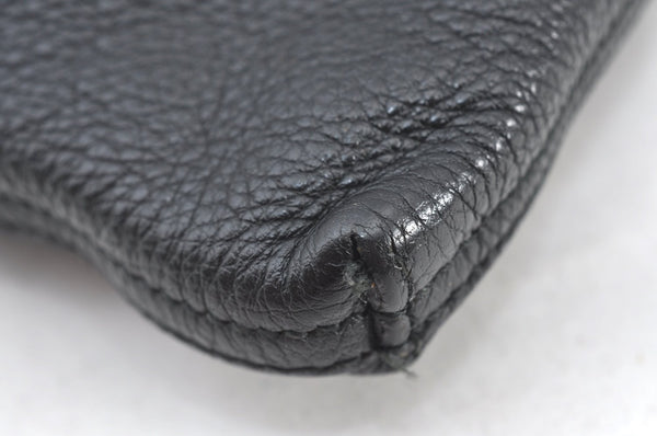 Authentic GUCCI Portfolio Clutch Hand Bag Purse Leather 500981 Black 8524H