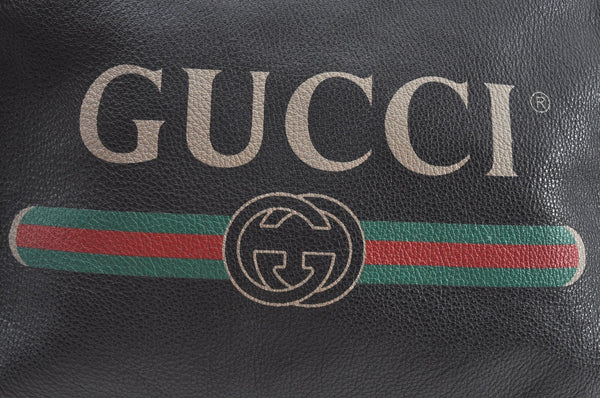 Authentic GUCCI Portfolio Clutch Hand Bag Purse Leather 500981 Black 8524H