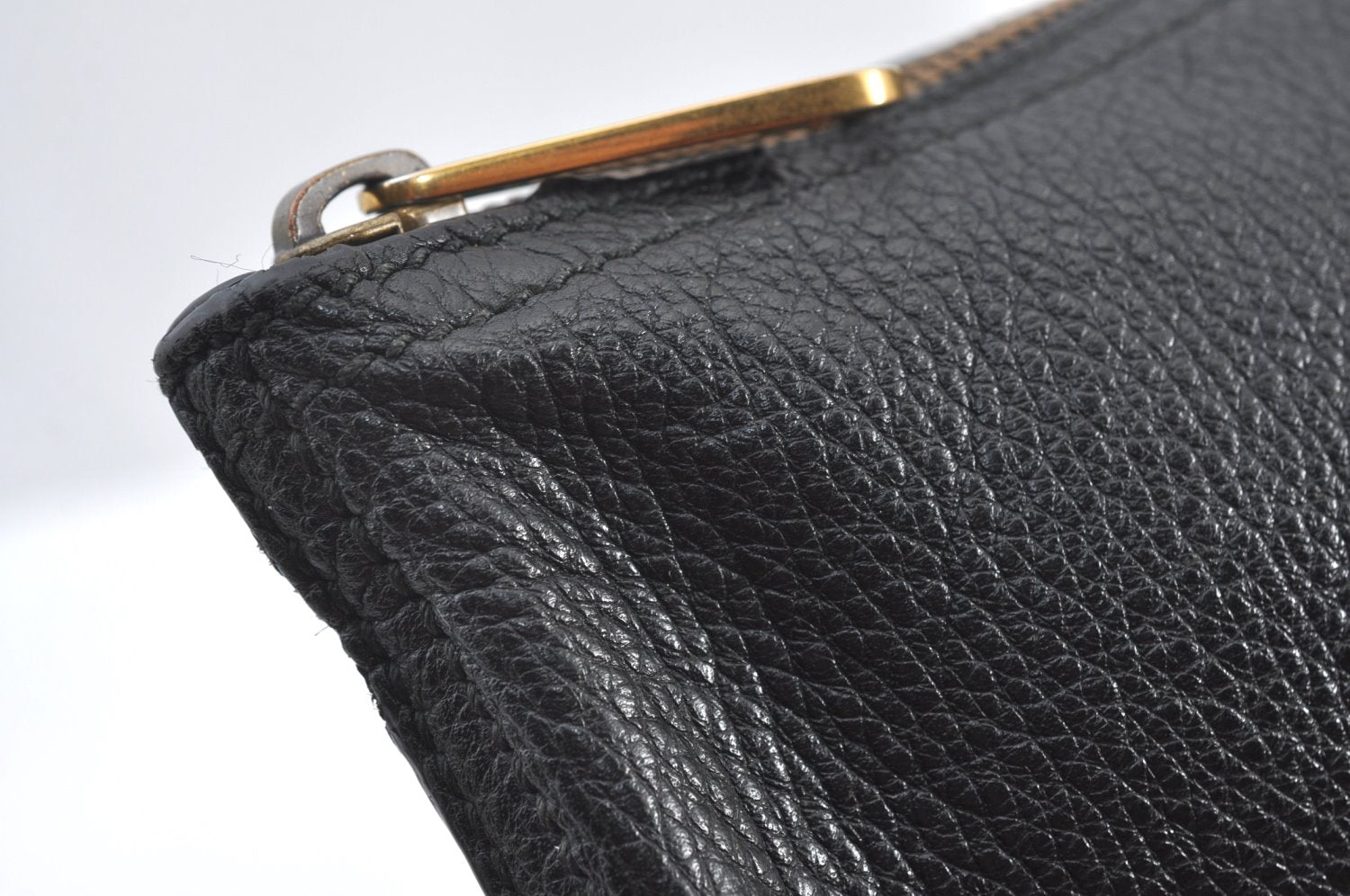 Authentic GUCCI Portfolio Clutch Hand Bag Purse Leather 500981 Black 8524H