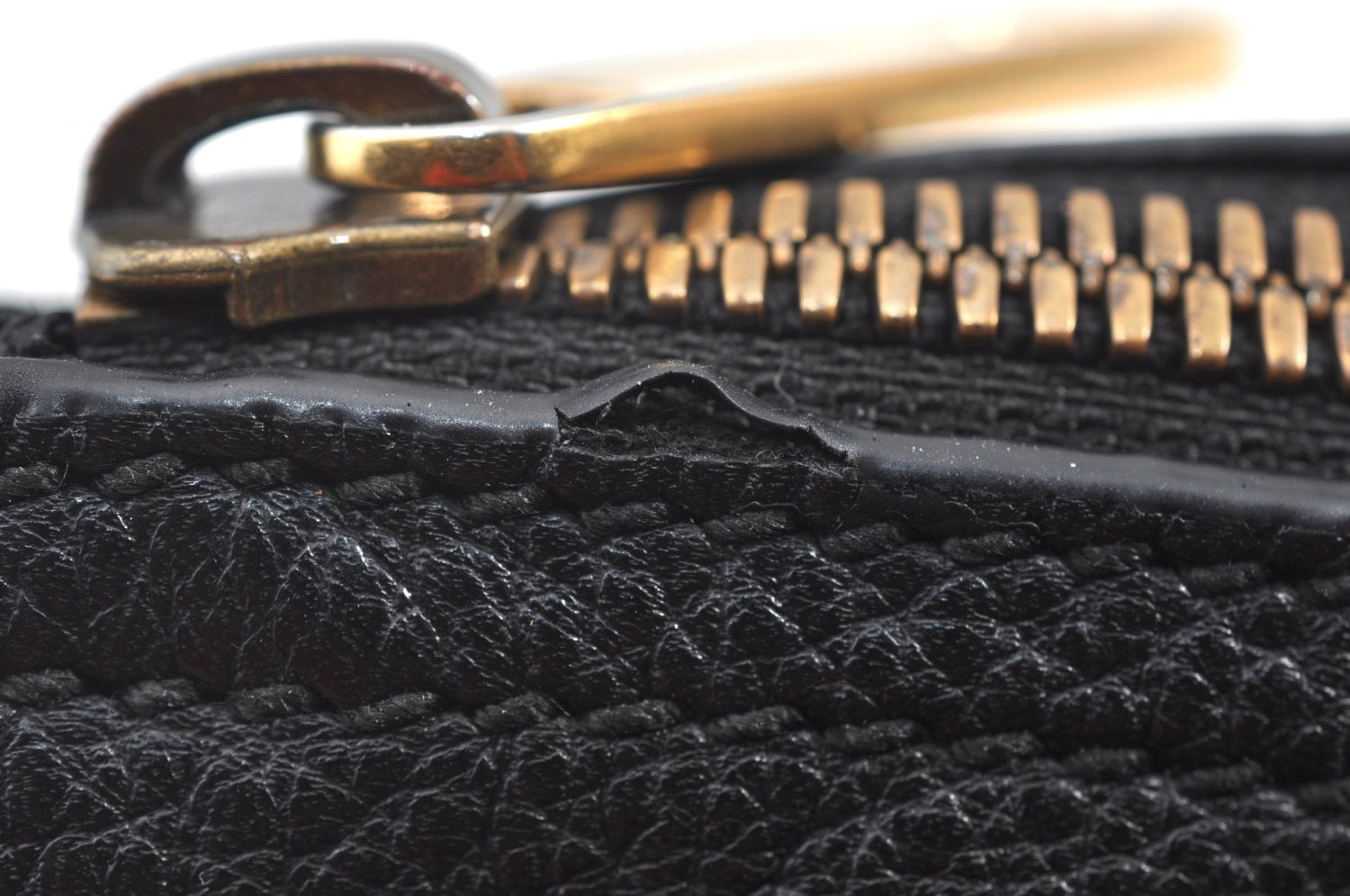 Authentic GUCCI Portfolio Clutch Hand Bag Purse Leather 500981 Black 8524H