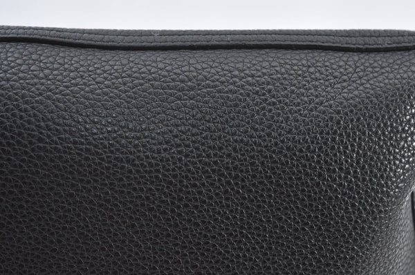 Authentic GUCCI Portfolio Clutch Hand Bag Purse Leather 500981 Black 8524H