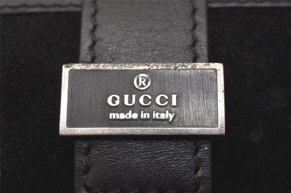 Authentic GUCCI Vintage 6 Hooks Key Case Purse Suede Leather Black 8524I