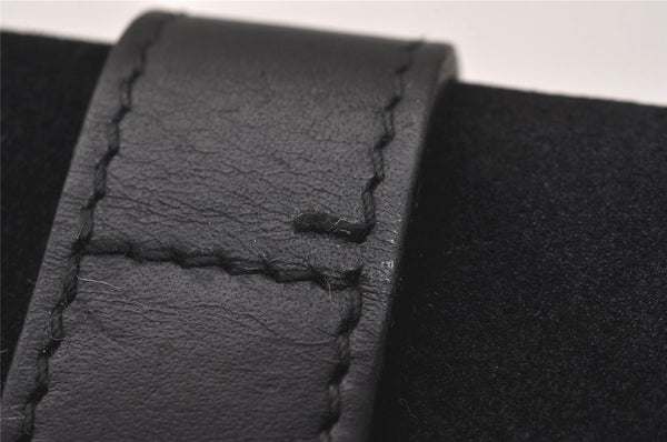 Authentic GUCCI Vintage 6 Hooks Key Case Purse Suede Leather Black 8524I