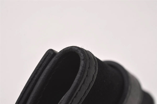 Authentic GUCCI Vintage 6 Hooks Key Case Purse Suede Leather Black 8524I